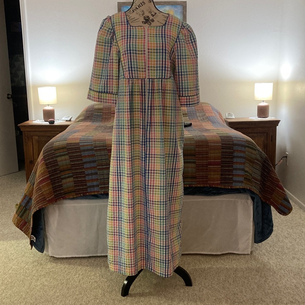 Styled By Saybury Vintage Plaid Housedress Nightg… - image 1